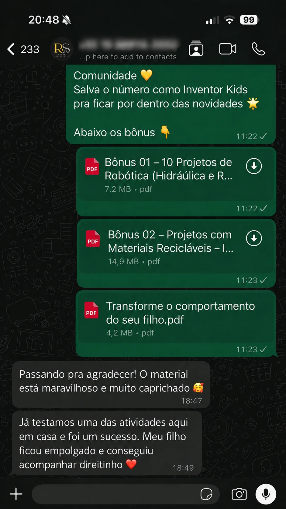 Depoimento de cliente