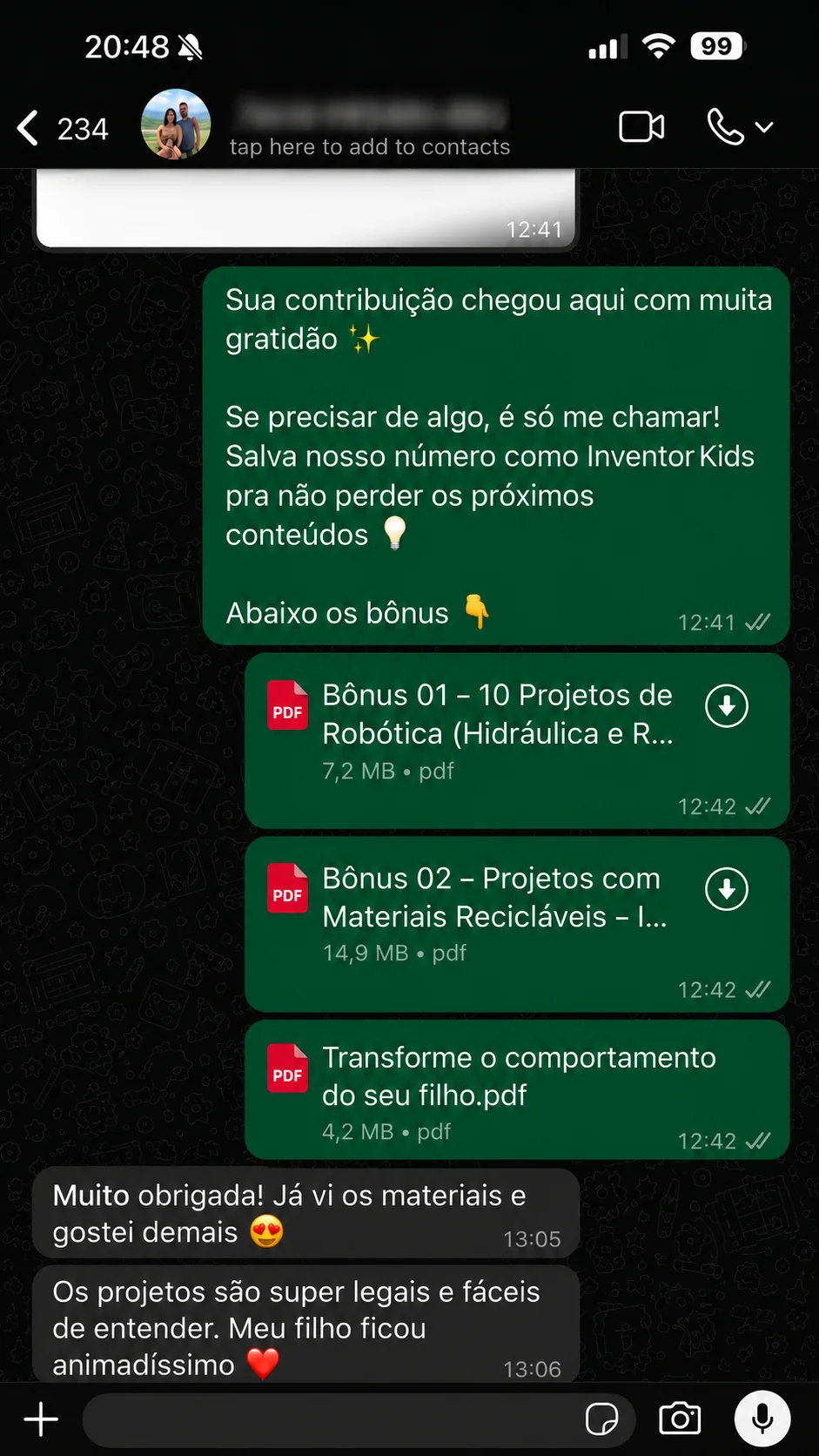 Depoimento de cliente
